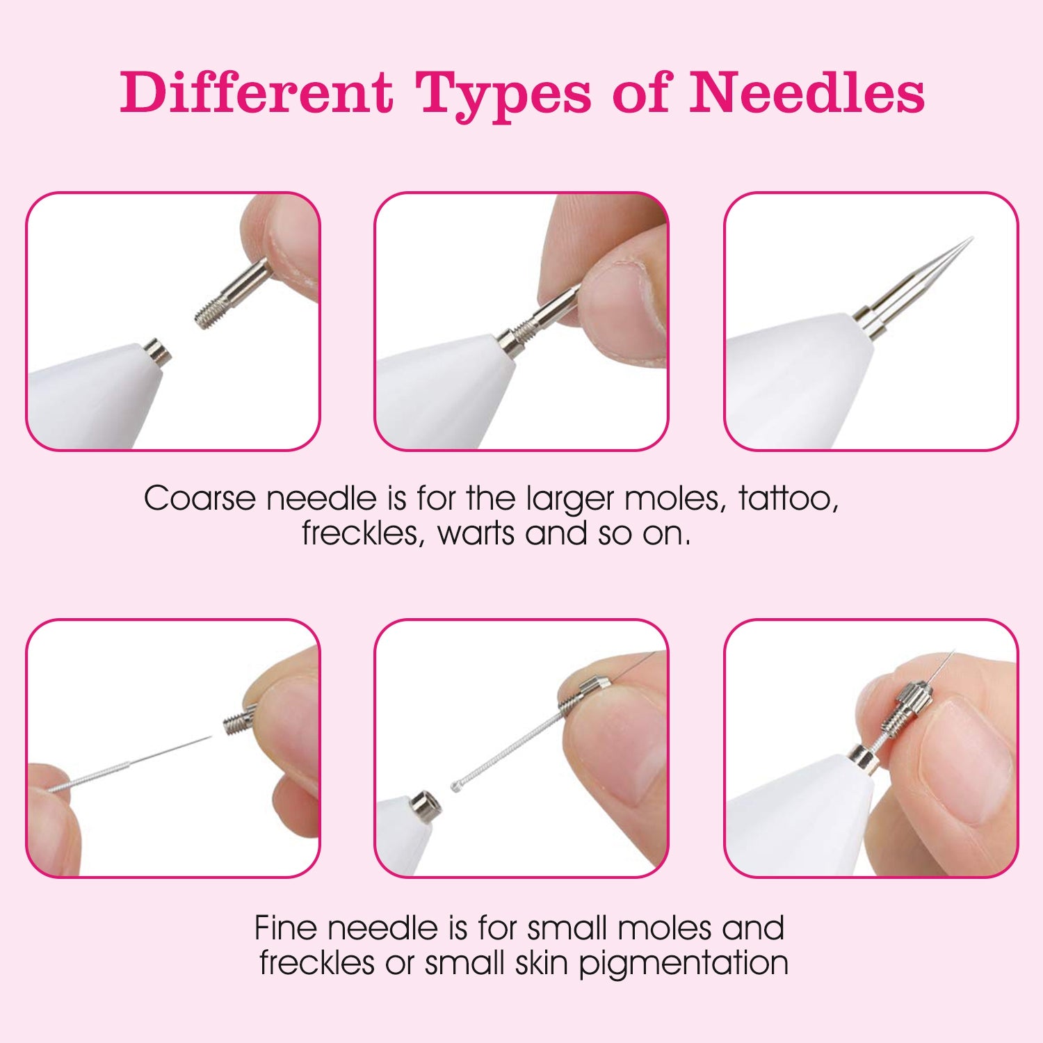 2 PCS Skin Tag Repair Kit Portable Beauty Equipment Multi-Level with Home Usage USB Charging LCD Level Adjustable 12 Replaceable Needles 266924-41