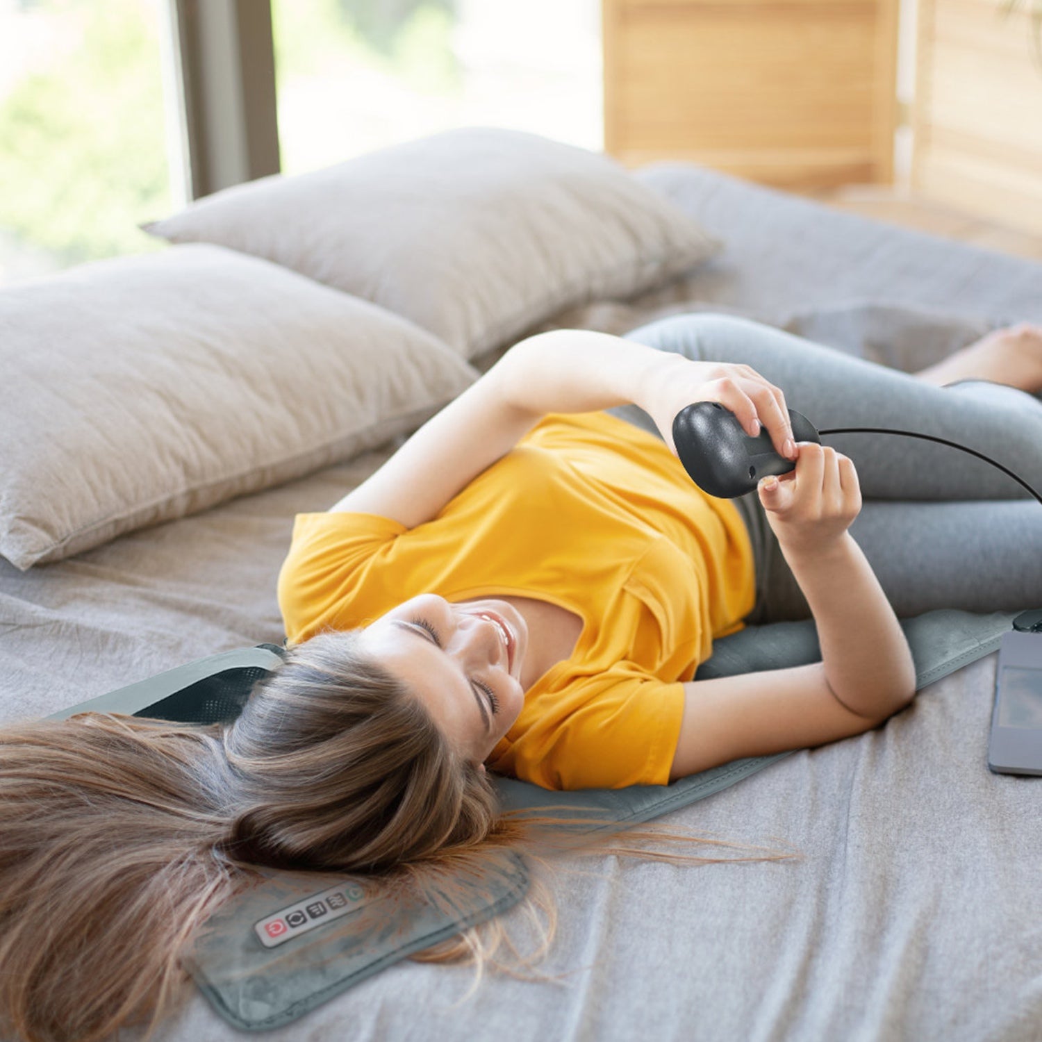 Full Body Massage Mat with Neck Kneading Massager - 10 Targeted Points + 3-Level Lumbar Heating, 9 Vibration Modes/9 Speeds, 20-Node Neck Massage (Heating + 3 Modes), 10-30min Smart Timer, Anti-Slip B 266924-41