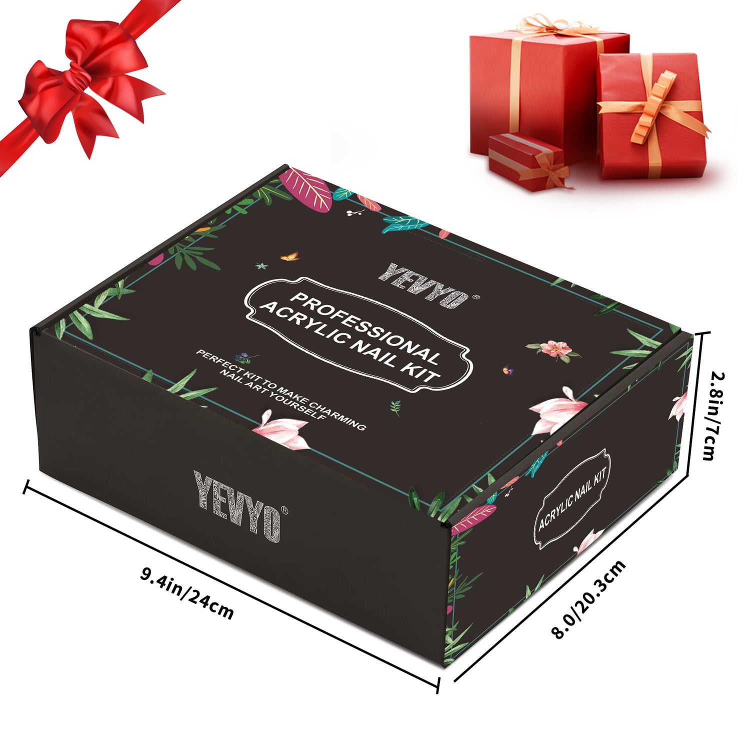 Acrylic Nail Kit with UV Light, 4 Colors Gel Polish Kit with 24 Glitter Colors Acrylic Powder Monomer Liquid 266924-41