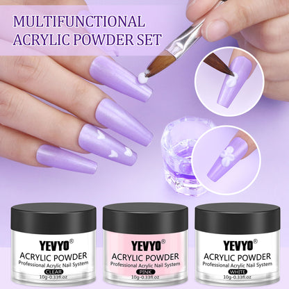 Acrylic Nail Kit with UV Light, 4 Colors Gel Polish Kit with 24 Glitter Colors Acrylic Powder Monomer Liquid 266924-41