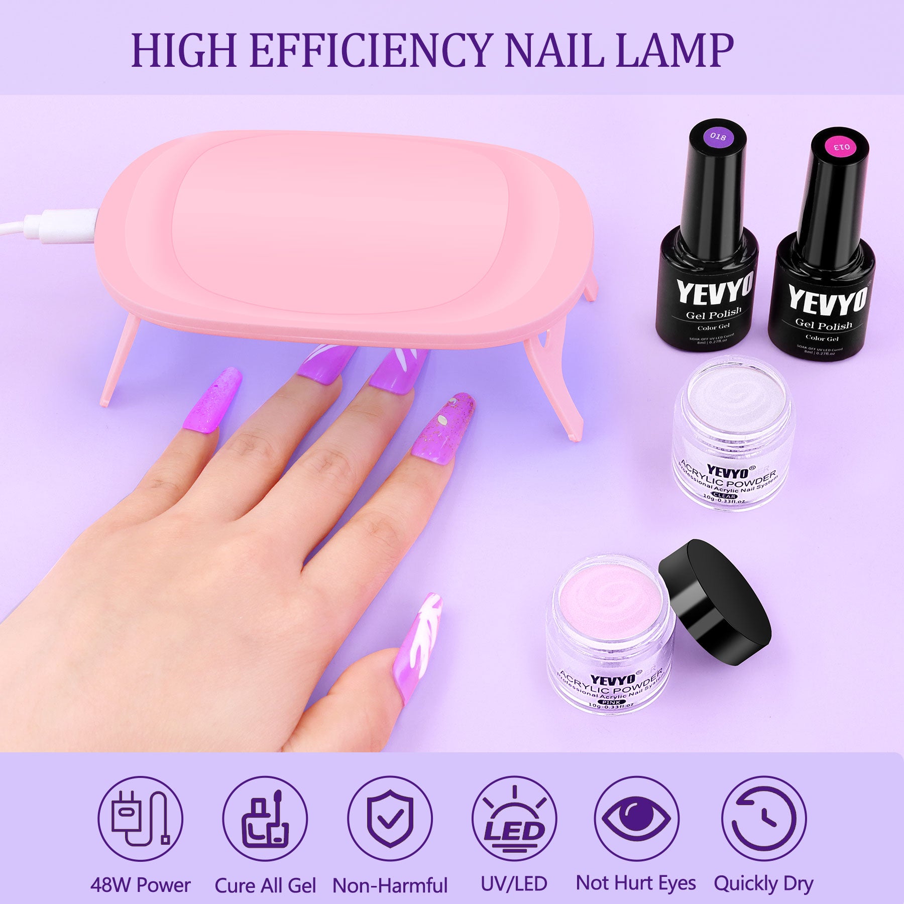 Acrylic Nail Kit with UV Light, 4 Colors Gel Polish Kit with 24 Glitter Colors Acrylic Powder Monomer Liquid 266924-41