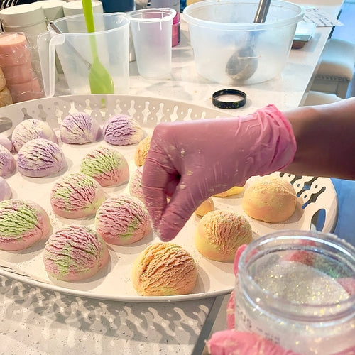 2 piece Coco Butter &amp; Coconut Milk Bubble Bath Truffles Emerald Tulsi